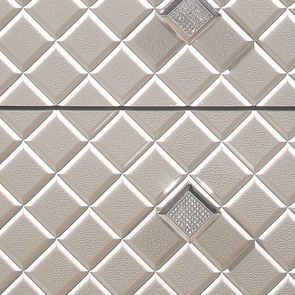 26" Solid and Manufactured Wood And Mirrored Glass Nightstand