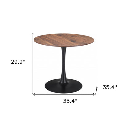 35" Steel Pedestal Base Dining Table