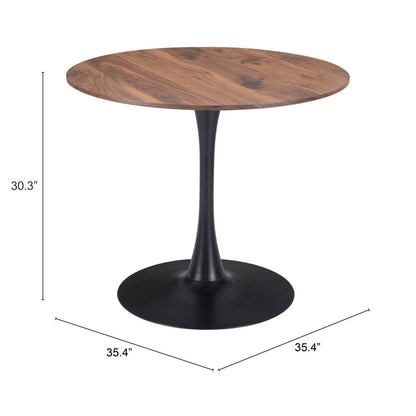 35" Steel Pedestal Base Dining Table