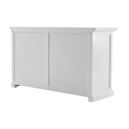 57" White Solid Wood Six Drawer Sideboard