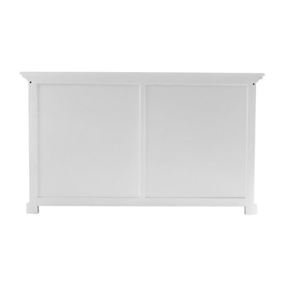 57" White Solid Wood Six Drawer Sideboard