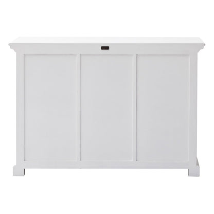 49" White Wood Three Drawer Sideboard with Two Doors
