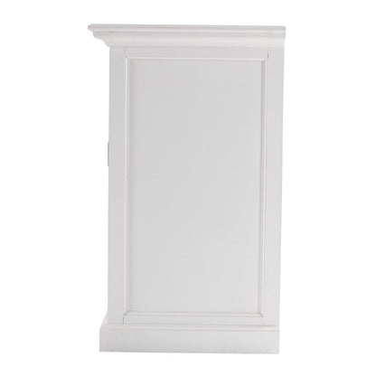57" White Solid Wood Three Drawer Sideboard