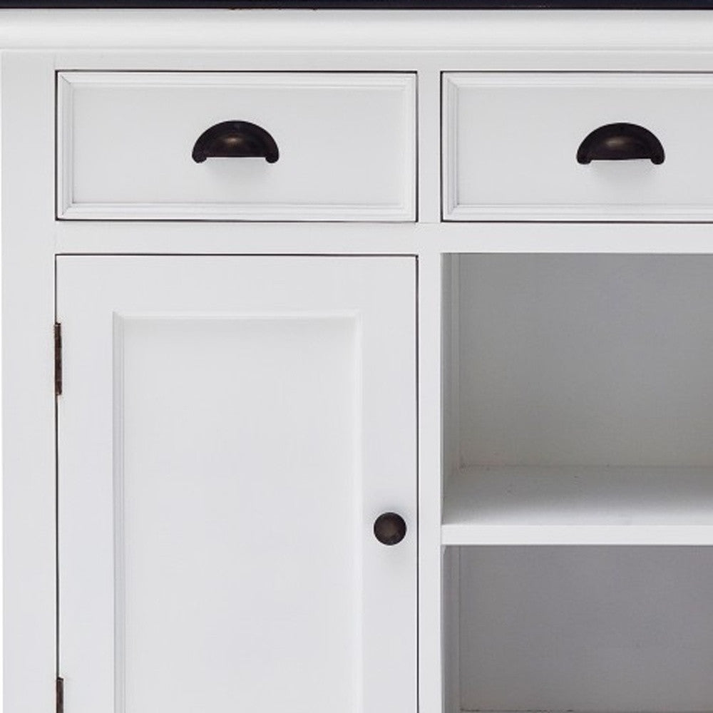 Modern Farmhouse Black And White Large Accent Cabinet