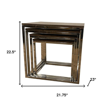 Set Of 4 Modern Rustic Nesting Accent Tables
