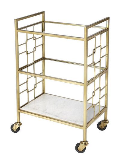 Polished Gold Bar Cart