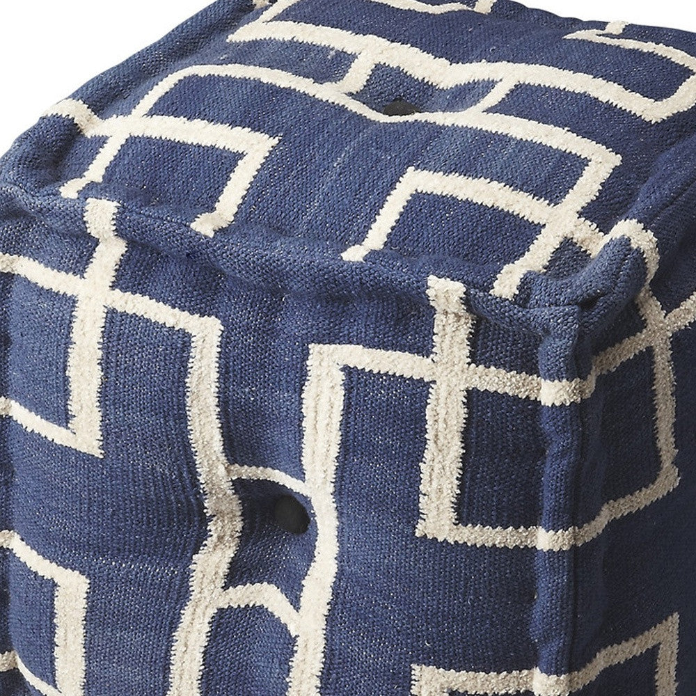 16" Blue Pouf Ottoman