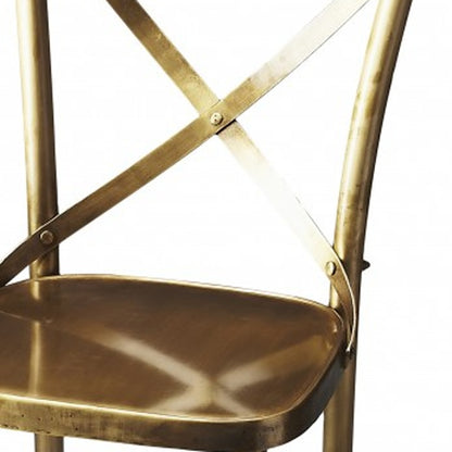 24" Gold Iron Bar Chair