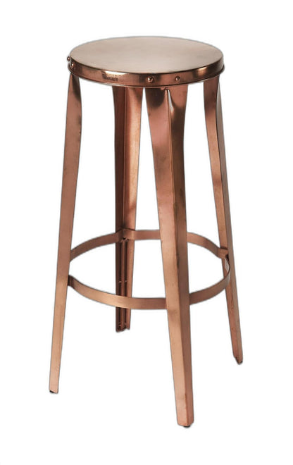 30" Copper Iron Backless Bar Height Bar Chair