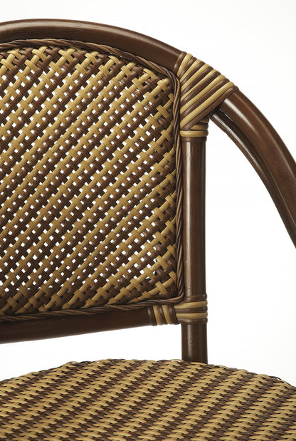 30" Brown Rattan Bar Chair