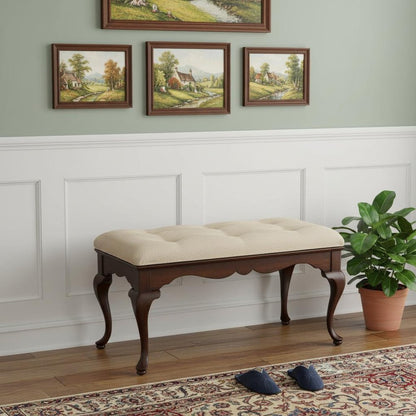 Classic Cherry Brown Finish Bench