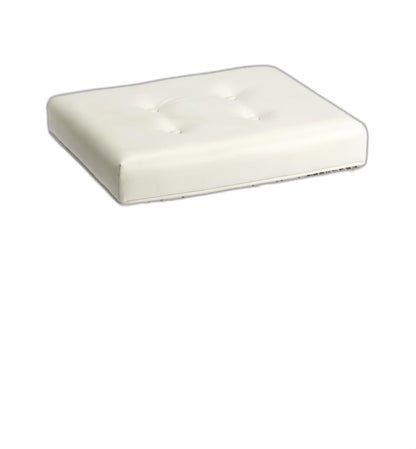 21" White Faux Leather And Clear Ottoman