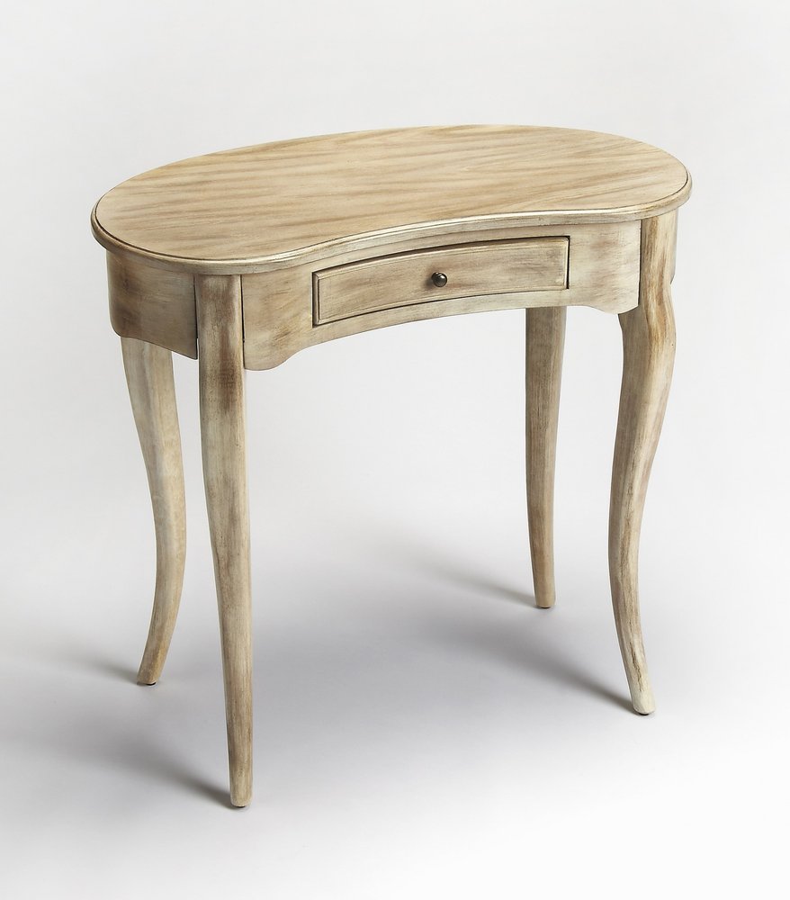 32" Brown Solid Manufactured Wood Kidney Writing Desk