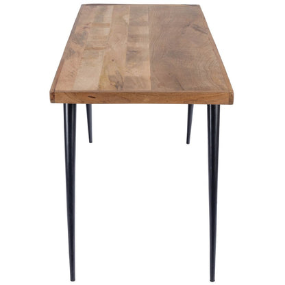 54" Brown And Black Mango Wood Writing Desk