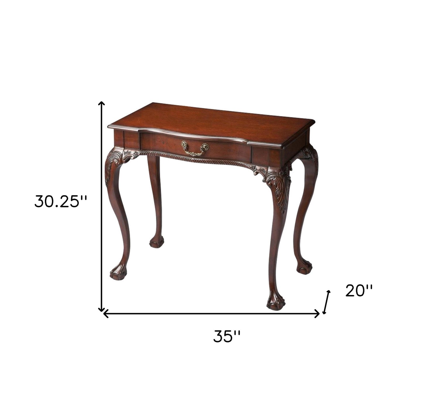 35" Dark Brown Writing Desk