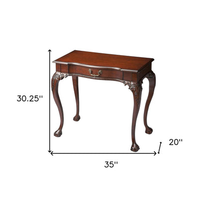 35" Dark Brown Writing Desk