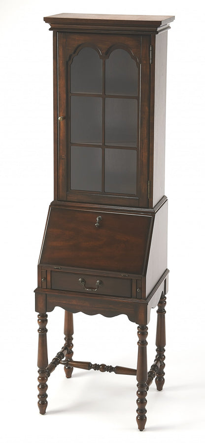 74" Brown Cherry Traditional Secretary Organizing Desk