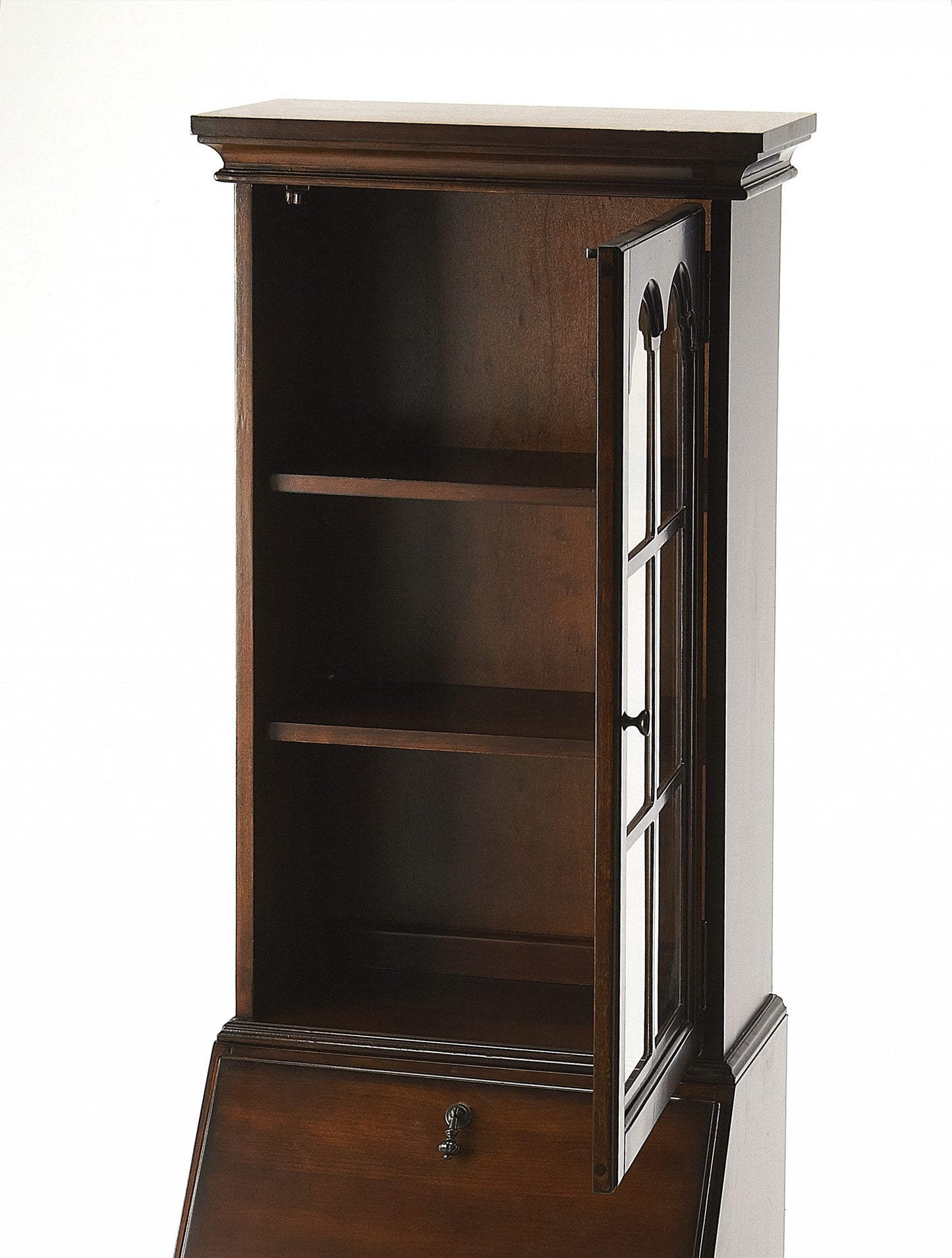 74" Brown Cherry Traditional Secretary Organizing Desk