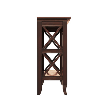 30" Brown Wood Two Tier Bookcase