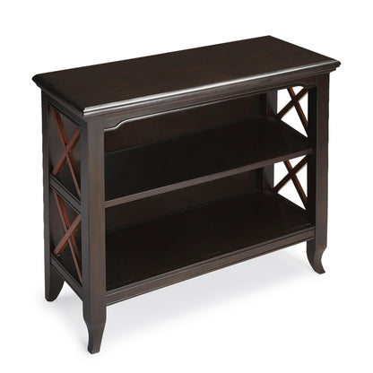 30" Dark Brown Two Tier Standard Bookcase