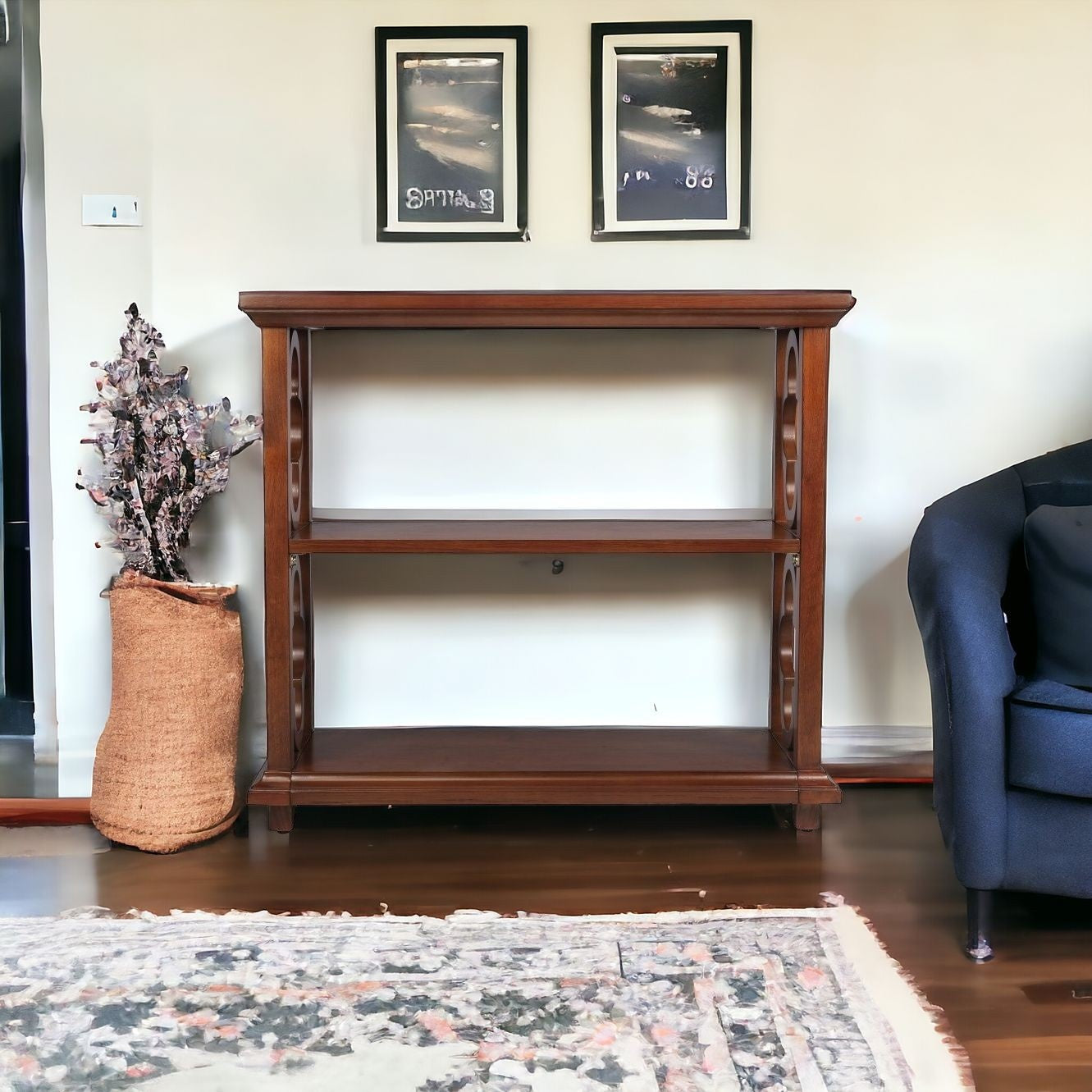 27" Brown Two Tier Standard Bookcase