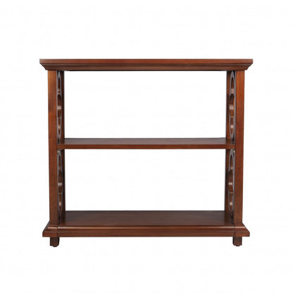 27" Brown Two Tier Standard Bookcase