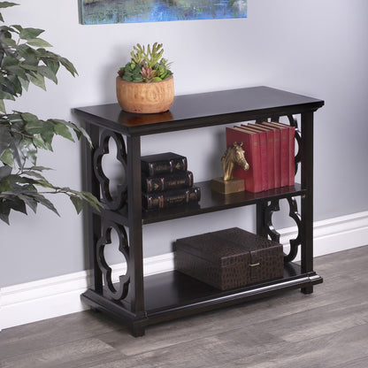 27" Dark Brown Two Tier Standard Bookcase