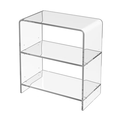 25" Clear Plastic Two Tier Bookcase