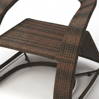 30" Dark Brown Rattan Side Chair