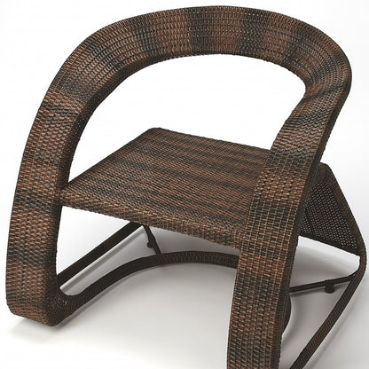 30" Dark Brown Rattan Side Chair