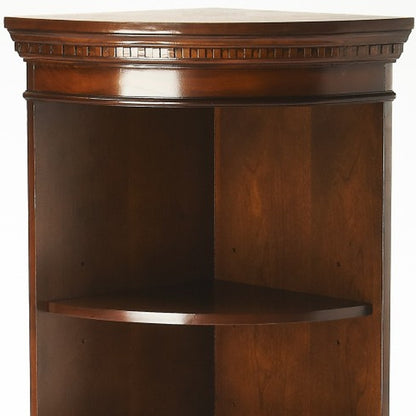 73" Brown Corner Accent Cabinet With Adjustable Shelves