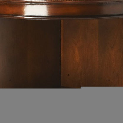 73" Brown Corner Accent Cabinet With Adjustable Shelves