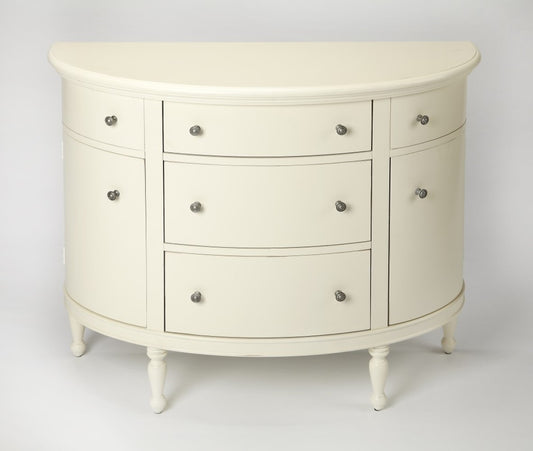 White Demilune Console Chest