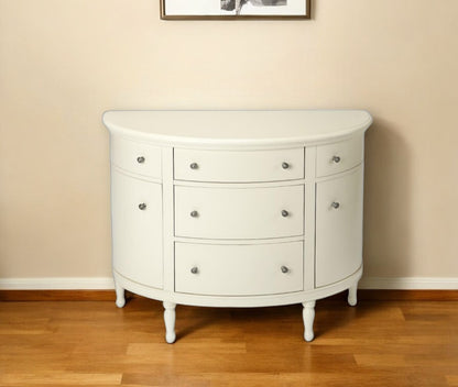 White Demilune Console Chest