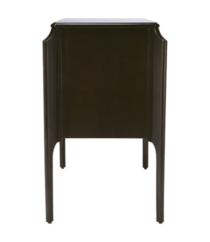 34" Dark Brown Solid Wood Three Drawer Dresser