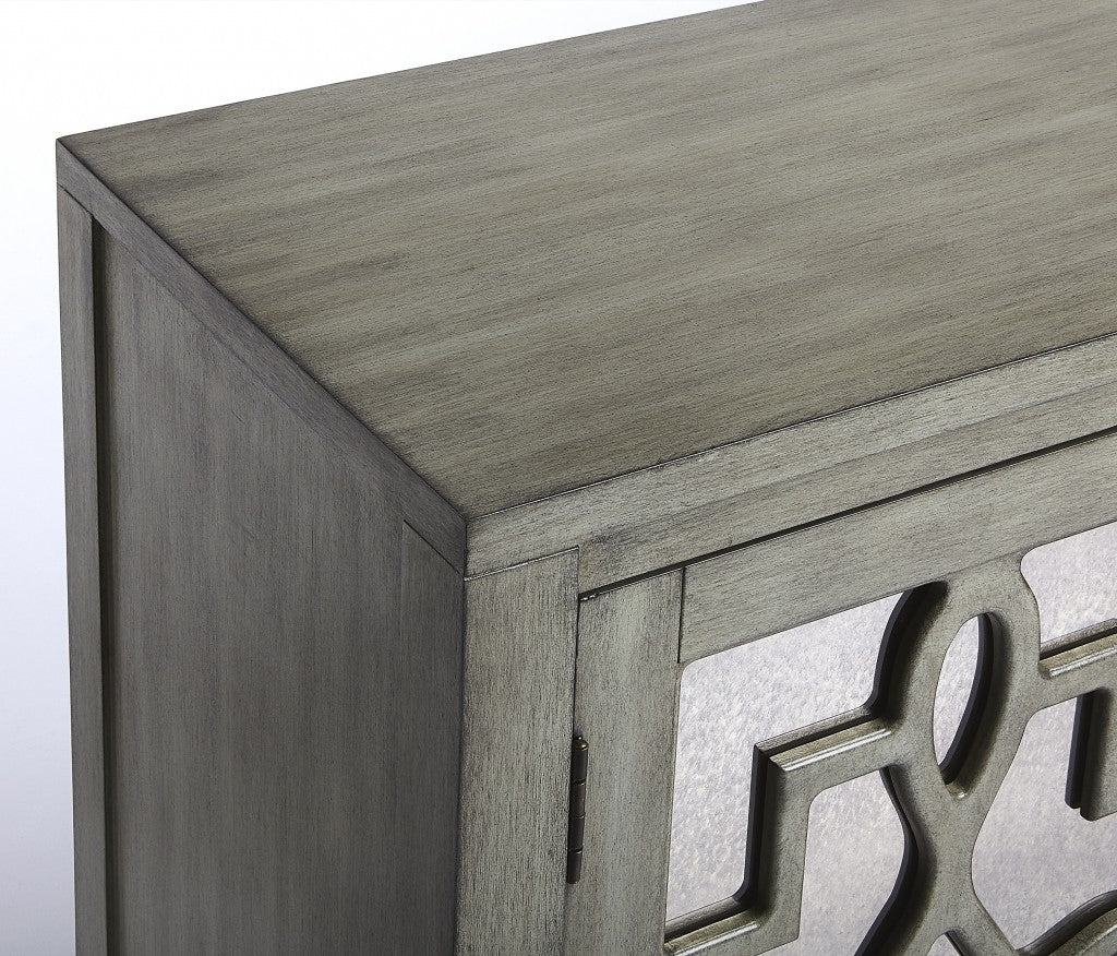 Giovanna Olive Gray Mirrored Sideboard