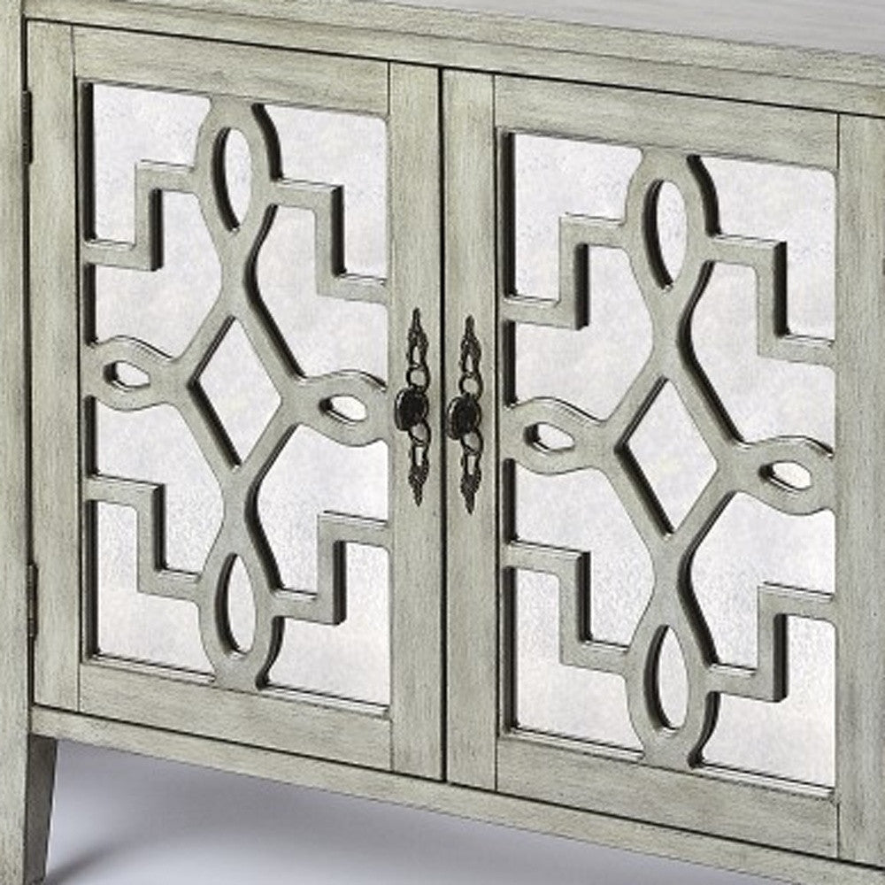 Giovanna Olive Gray Mirrored Sideboard