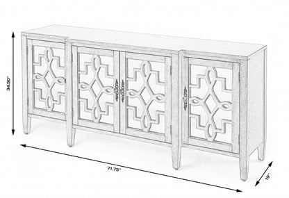 Giovanna Olive Gray Mirrored Sideboard