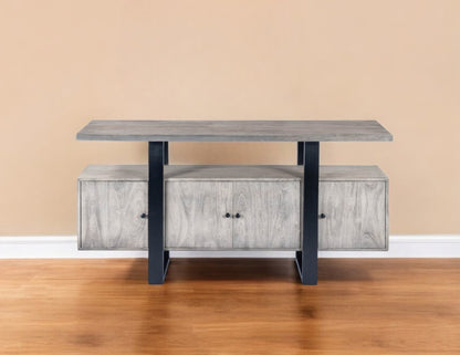 Raitis Gray Wood & Metal Sideboard