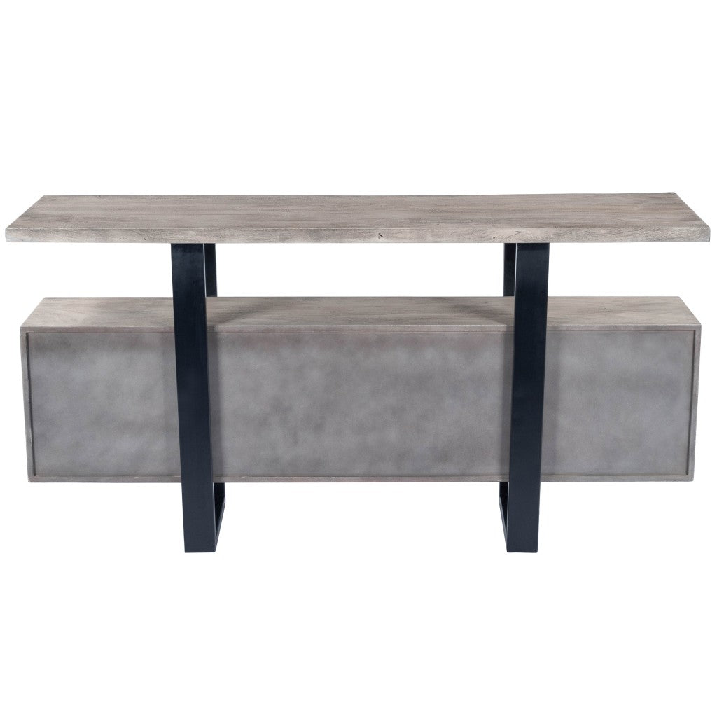 Raitis Gray Wood & Metal Sideboard