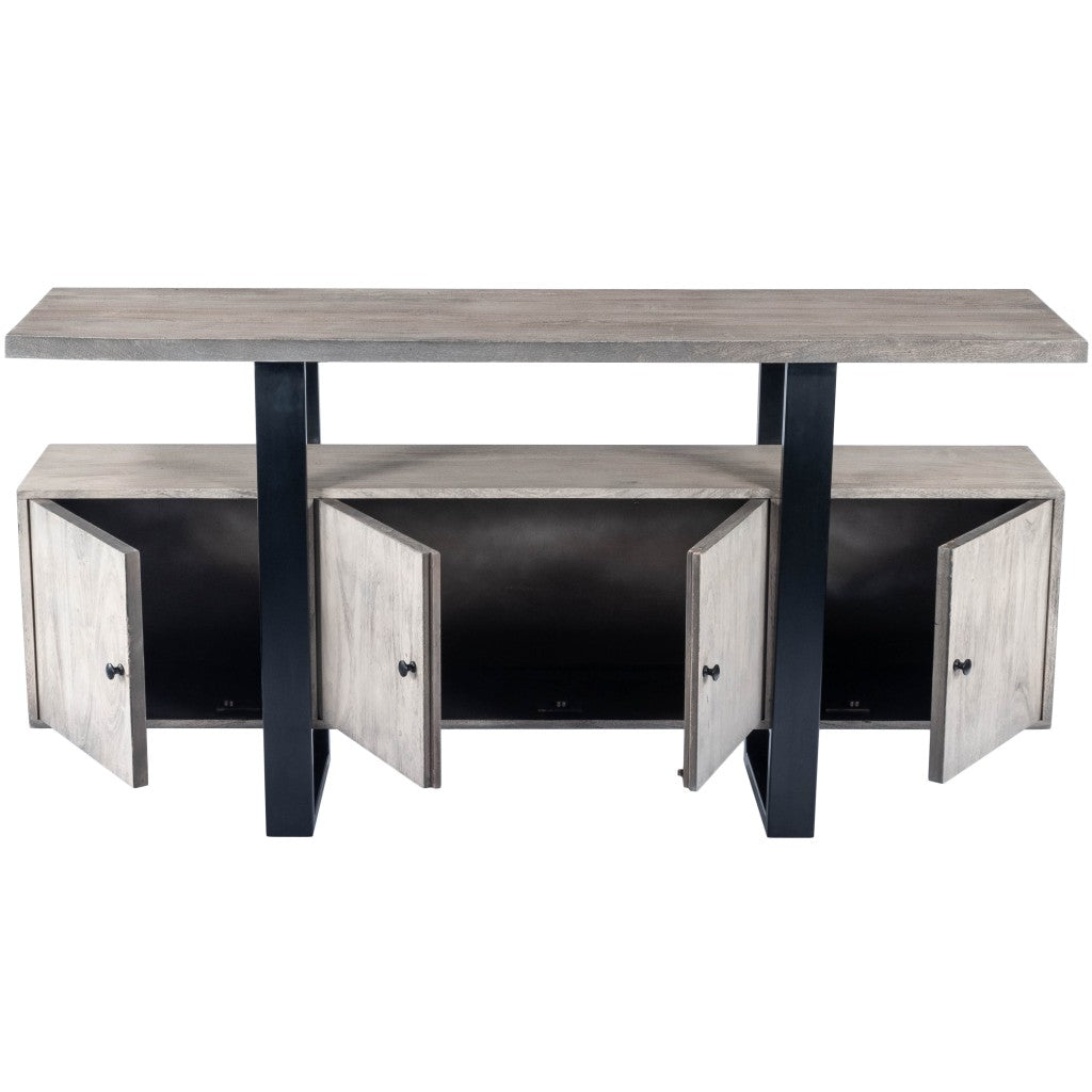 Raitis Gray Wood & Metal Sideboard