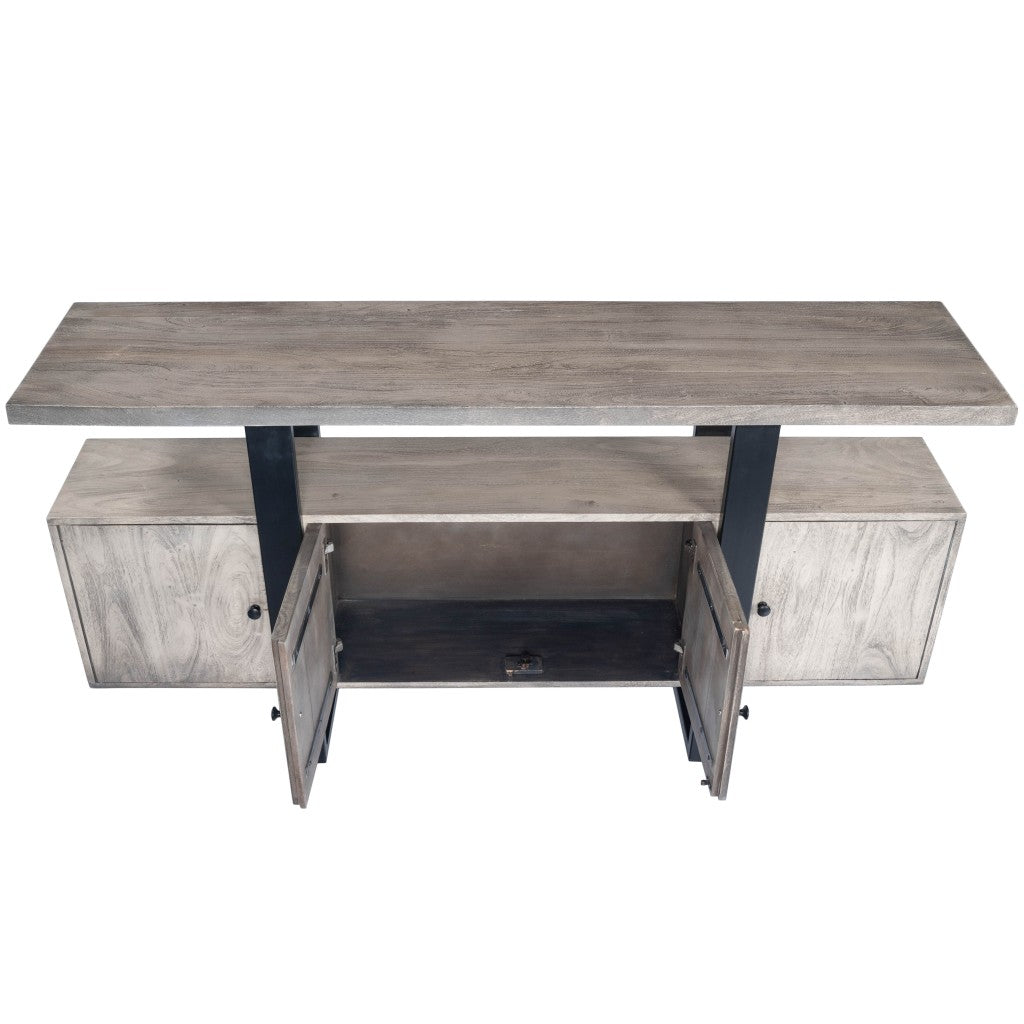 Raitis Gray Wood & Metal Sideboard