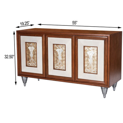 Shelly Leather & Capiz Shell Inlay Sideboard