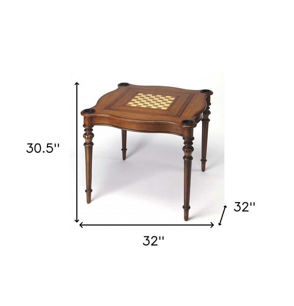 32" Brown Solid Wood Square Coffee Table