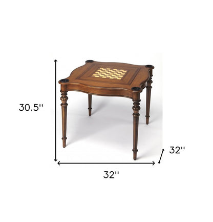 32" Brown Solid Wood Square Coffee Table
