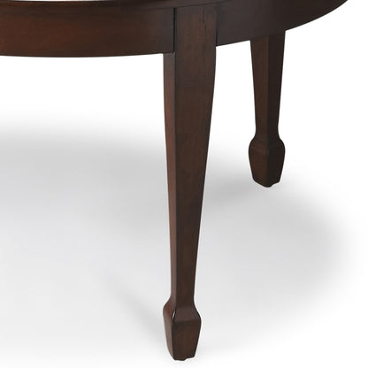 38" Dark Brown And Brown Oval Coffee Table