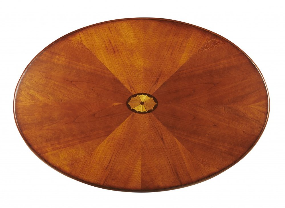 38" Brown Wood Oval Coffee Table