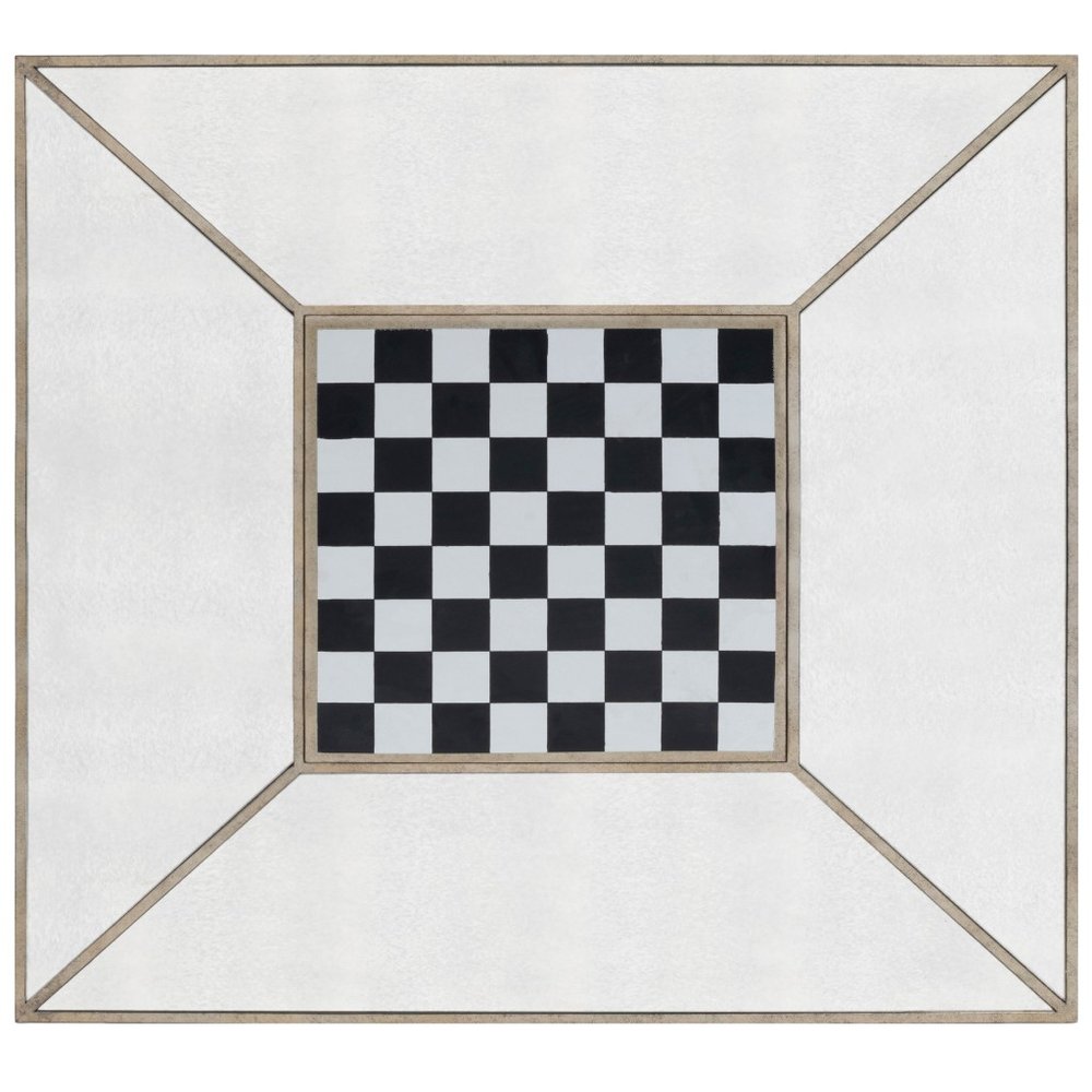 36" Brown and Silver Wood Coffee Table