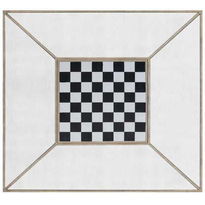 36" Brown and Silver Wood Coffee Table