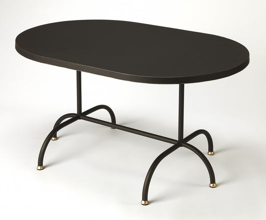 Black Oval Metal Coffee Table